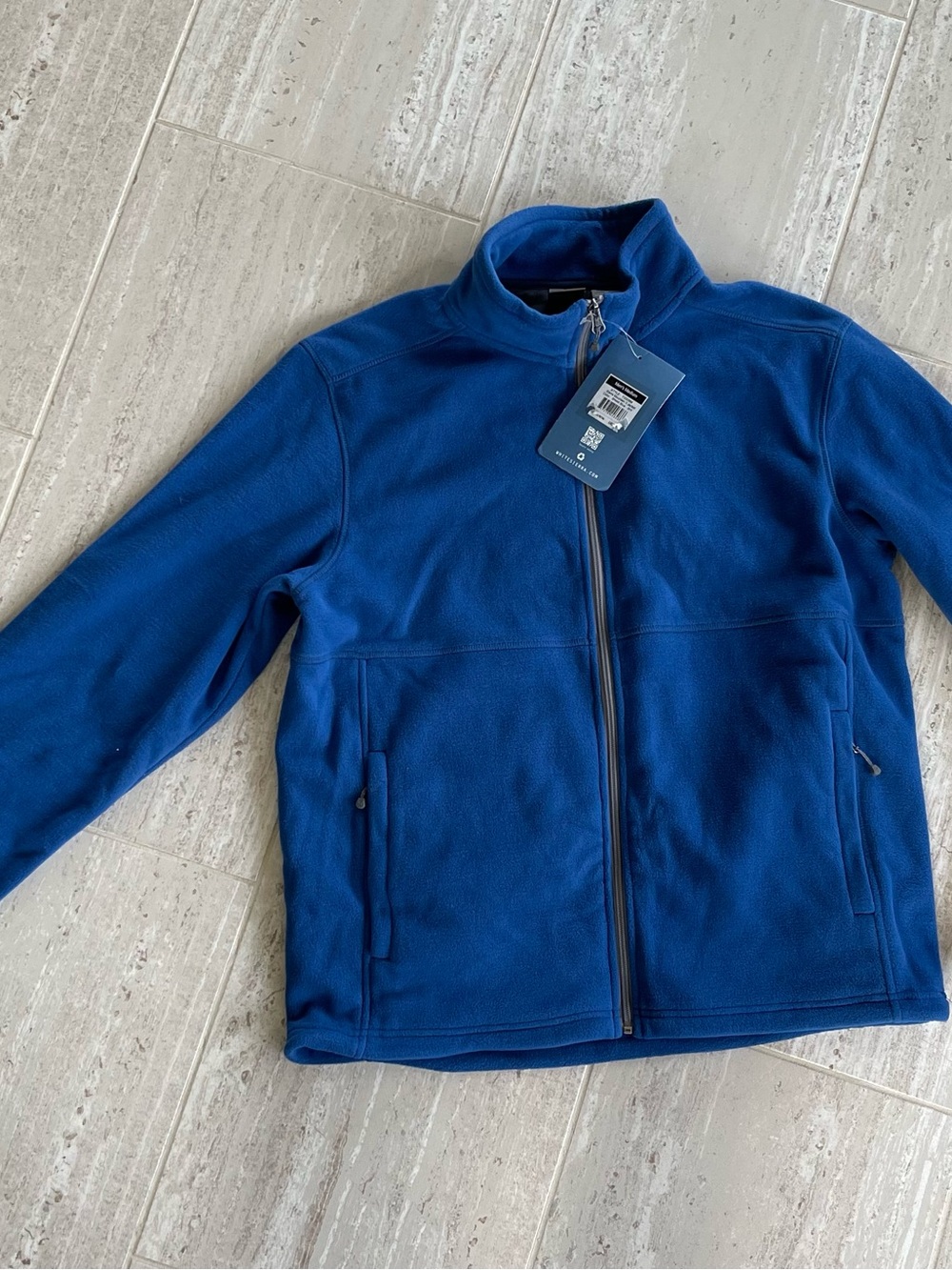 White Sierra Blue Fleece Jacket with Zip